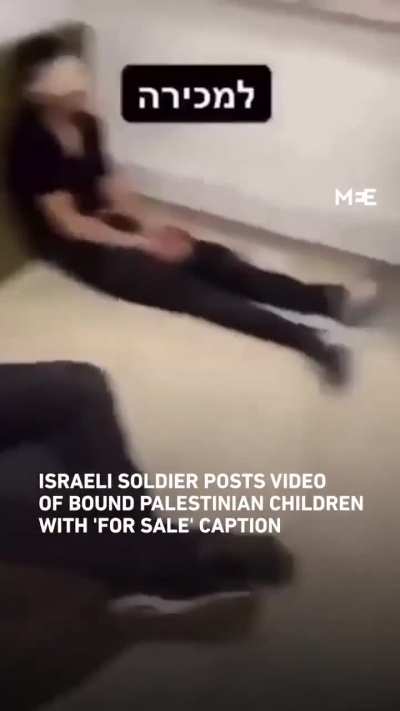 An Israeli soldier has posted a video showing Palestinian children with their hands bound and eyes blindfolded, accompanied by a sarcastic caption: 