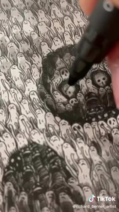 Making a skull out of a lot of little ghosts