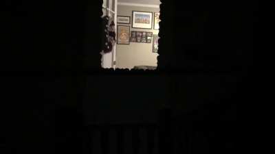 Husband coming back to see his wife taking bbc