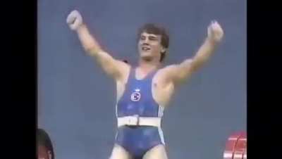 September 20, 1988 Seoul Olympic Games. Turkish Olympic weightlifter Naim S&uuml;leymanoğlu is the only weightlifter to date to clean and jerk 10 kilos more than triple his bodyweight.