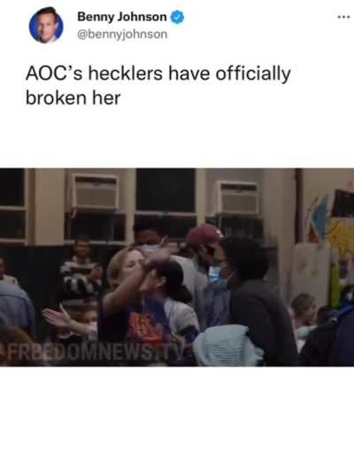 AOC bops to the music in response to her Town Hall meeting getting out of hand