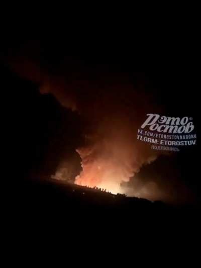 Explosion of ammo depot near Ostrogozk in the Voronezh, russia. The night between 23-24/8-2024.