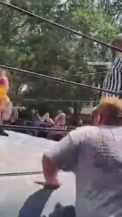 Man gets set on fire during a wrestling spot -first aid was unprepared-