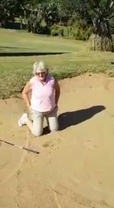 How not to get out of a sand trap!