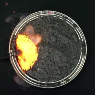 The highly exothermic reaction of sulfur and iron, Fe + S -&amp;gt; FeS