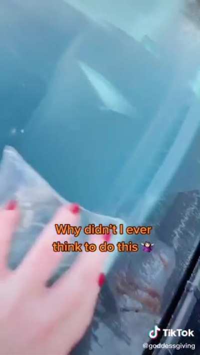 Winter windshield hack (can&rsquo;t find OG vid she references)