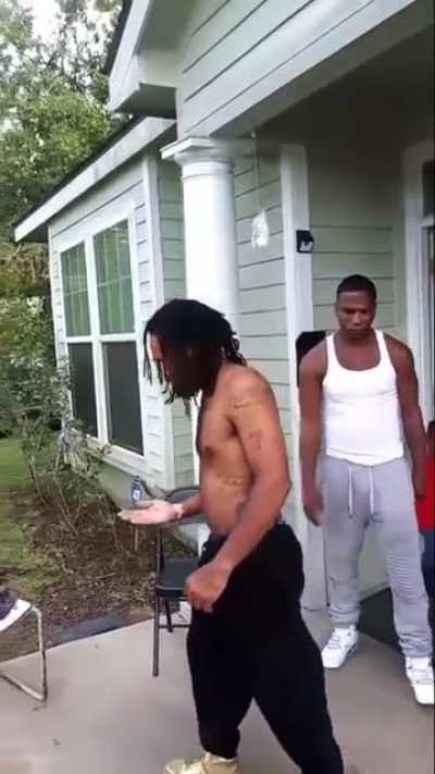 guy gets knocked out for talkin shit
