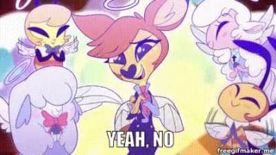 Deerie's "Yeah no" but as a GIF this time