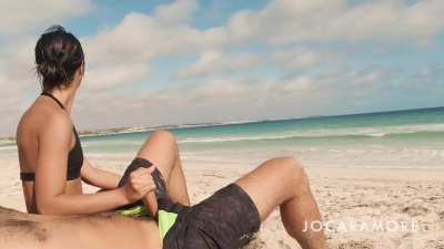 It was risky, but we had fun on the public beach!