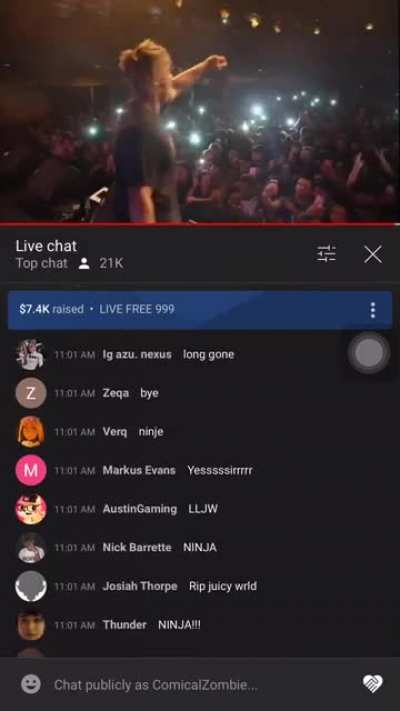 Song on the next album? Via Juice WRLD YouTube Live