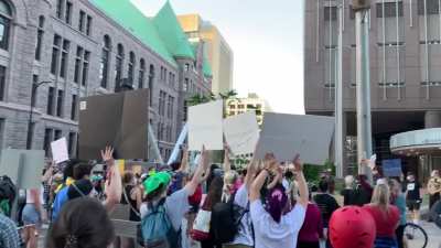 Peaceful protests at the Justice Center downtown. Let&rsquo;s hope it stays this way.