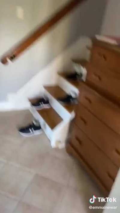 Woman tells her husband that there&rsquo;s water running down the stairs