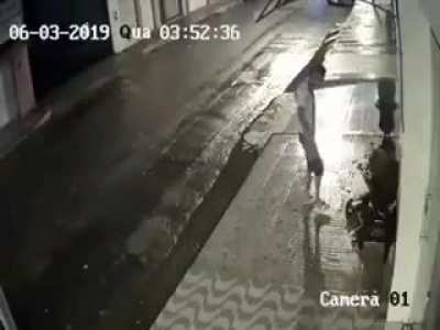 Getting knocked out by the sidewalk