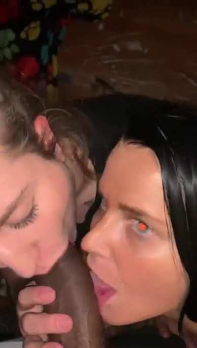BBC Threesome Blowjob