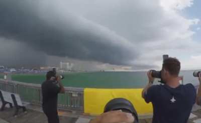 Blue Angels low pass over Pensacola Beach pier.