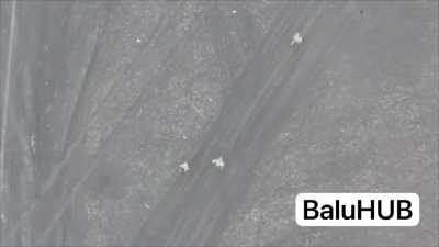 Disembarking and retreating Russian soldiers were hit by a Ukrainian drone drop in Donetsk region, published on January 1, 2025.