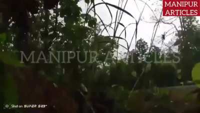 Meitei insurgents fighting against the People's Defense Force somewhere in Sagaing Region, Myanmar