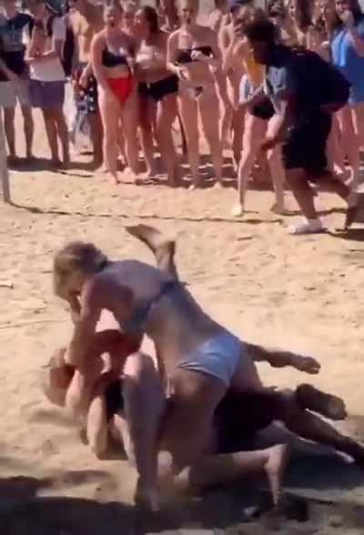 Beach oklahoma drill turns into fight