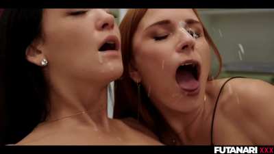 Redhead Clemence Audiard making a REAL FUTA girl CUM crazy