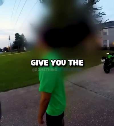 Kid Throws Shoe At Biker