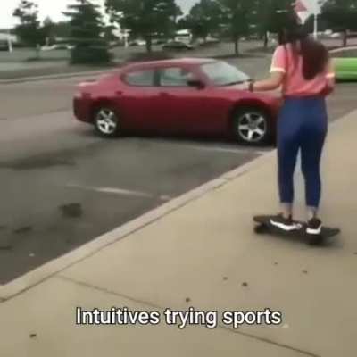 RARE video of an intuitive trying sports