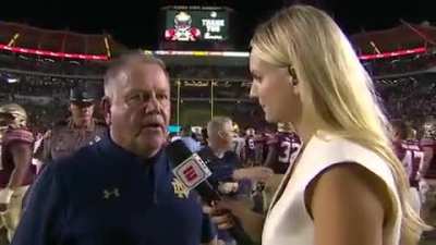 Notre Dame football coach Brian Kelly after Notre Dame's win over Florida State: "You know, I'm in favor of execution. Maybe our entire team needs to be executed after tonight."
