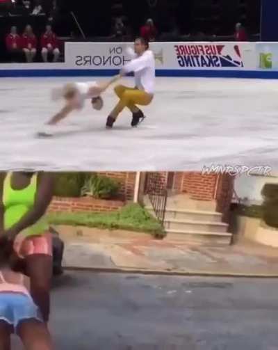 Figure skating in TV vs my neighborhood