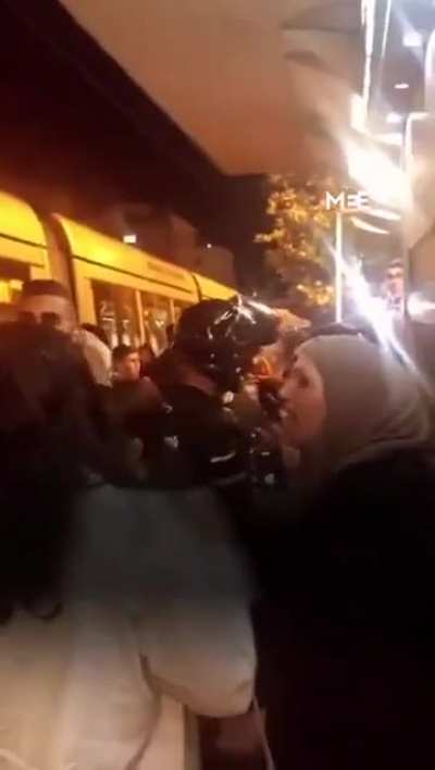 Jake Shields on X: "Here 46 Shitraeli terrorist settlers harass a young Palestinian woman and call her a whore