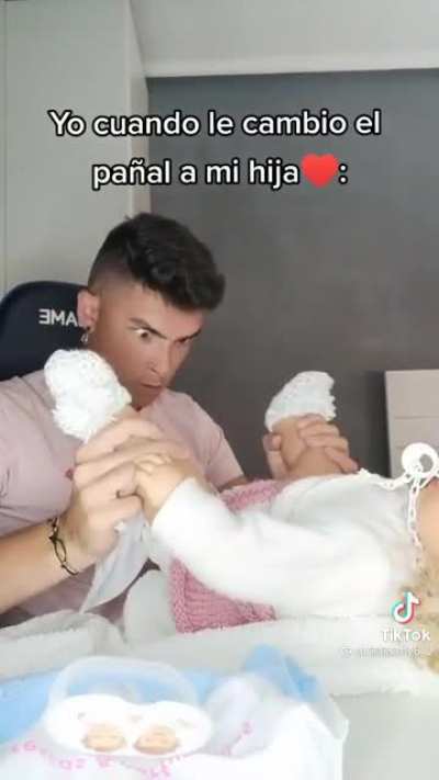 "Me when I change my daughter's diaper"