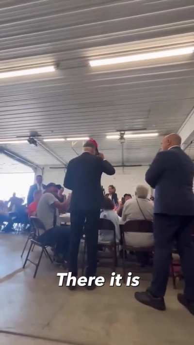 BREAKING VIDEO: Joe Biden puts on "TRUMP 2024" hat, gets called "old fart"