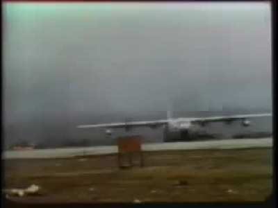 Vietnam War 1968 - battle of Khe Sanh: C-130s deliver supplies to US Marines besieged at Khe Sanh base, while under artillery fire. 