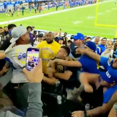 NFL Preseason game altercation between rival Los Angeles fans (Rams vs Chargers)
