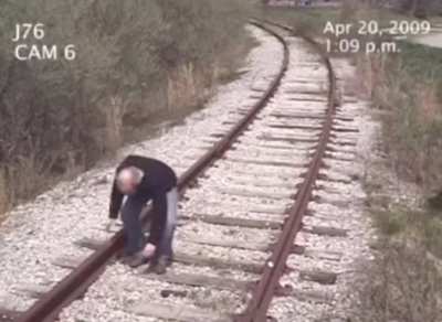 Man gets hit by a train