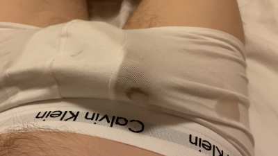 Intense throbbing orgasm in CK boxer briefs 