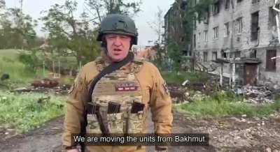 Wagner Group CEO Yevgeny Prigozhin said that his private army had begun withdrawing from Bakhmut. A 3-minute video in which he says that the "Wagnerians" are handing over the positions to the Russian army.