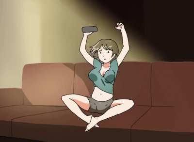 Transformation-on-sofa [M Gamer --> F Basic Girl] by Rikeza
