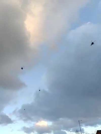 Belgorod region Russia. The movement of a hell of a lot of helicopters