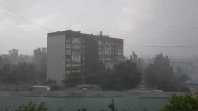 Volga river is raining down on city, making the hot and bland summer vivid and fresh.