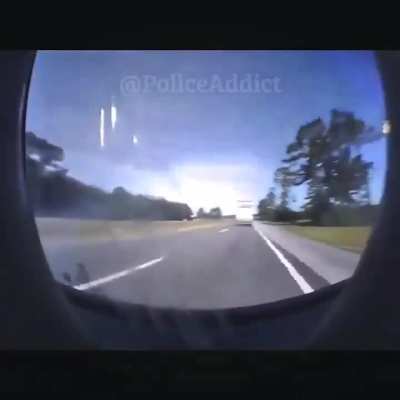 Crazy end to police chase.