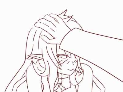 First time trying to animate, animated a Dokutah giving Myrtle a headpat