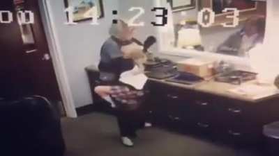 Security cam catches the moment a young girl finds out she&rsquo;s going to be adopted