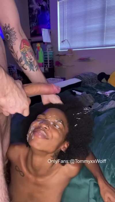 College Girl Covered In Cum