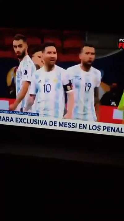 Messi shouting towards Yerry Mina after the Colombian's penalty was saved: "Dance now! Dance now huh! Come on, dance!"