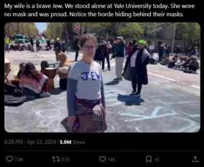 Stunning and brave wife stands alone against ... students minding their own business.