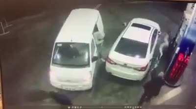 To rob a guy while he is pumping gas.....