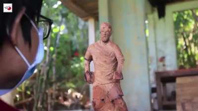 Carving Wood - Lionel Messi