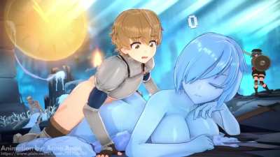 JRPG protagonist vs a big slime girl &hellip;. Hentai sex game 