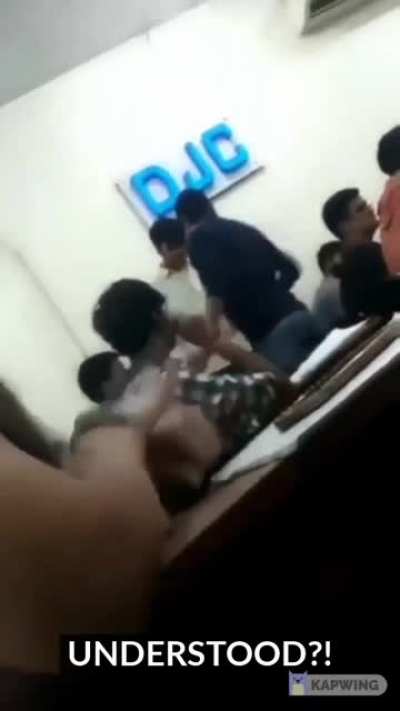 Teacher slapping students for not studying. There are better and more civil ways to punish students.