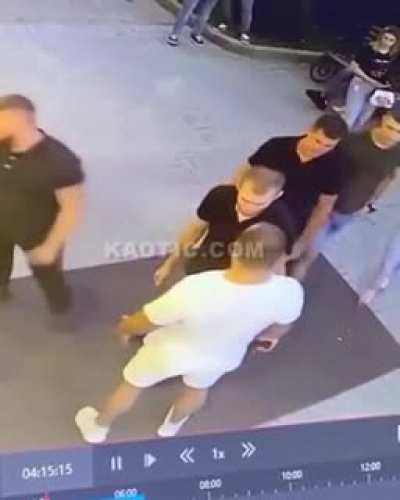 Russian dude pulls a gun but still loses.