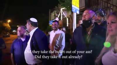 Israeli Mayor of Jerusalem mocks a wounded Palestinian man and says, "it's a pity" he didn't get shot in the head.